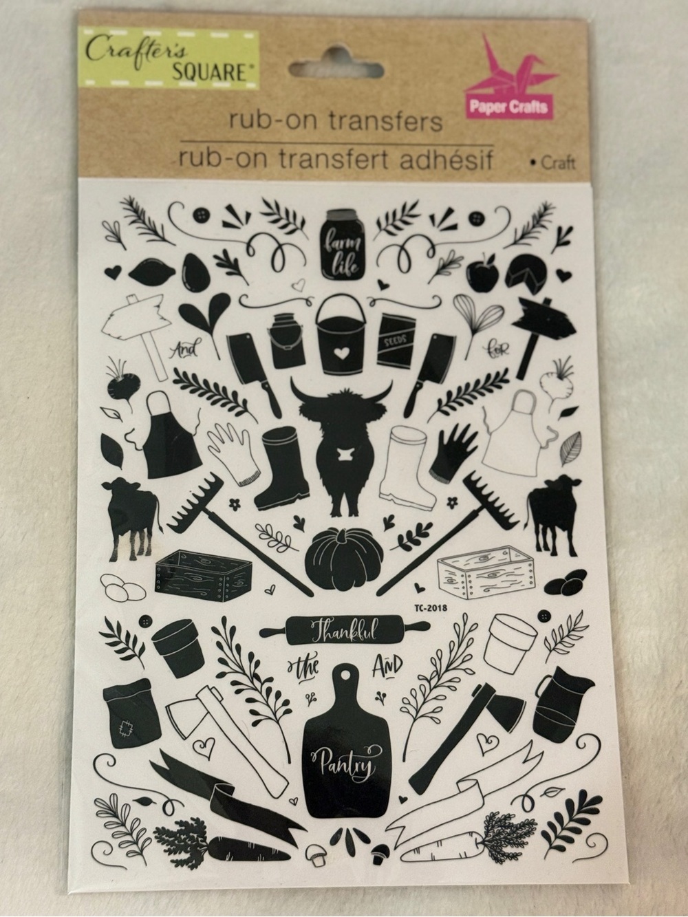 💜 Crafter's Square Farm Life Rub-On Transfers